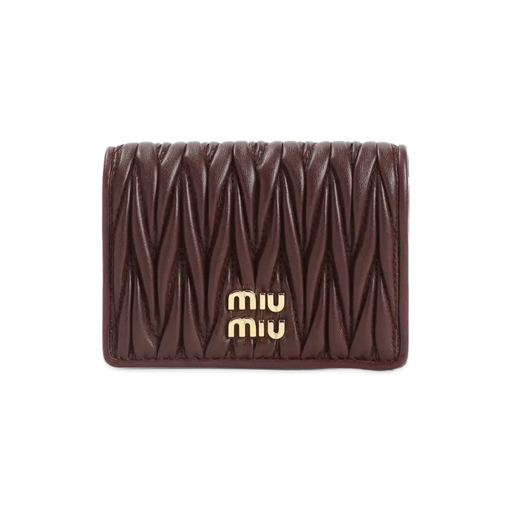 MIU MIU Women's Lamb Leather Wallet "Burgundy"