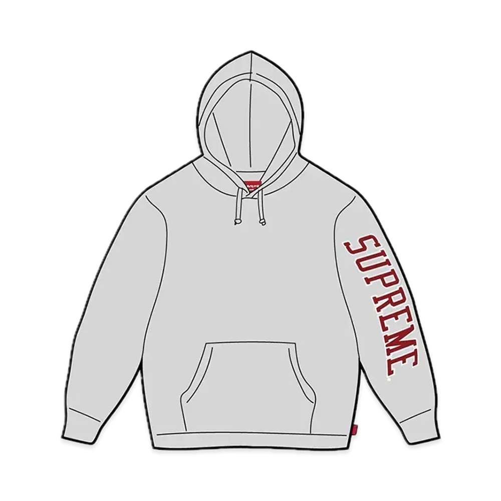Supreme Sleeve Arc Hooded Sweatshirt "Heather Grey"