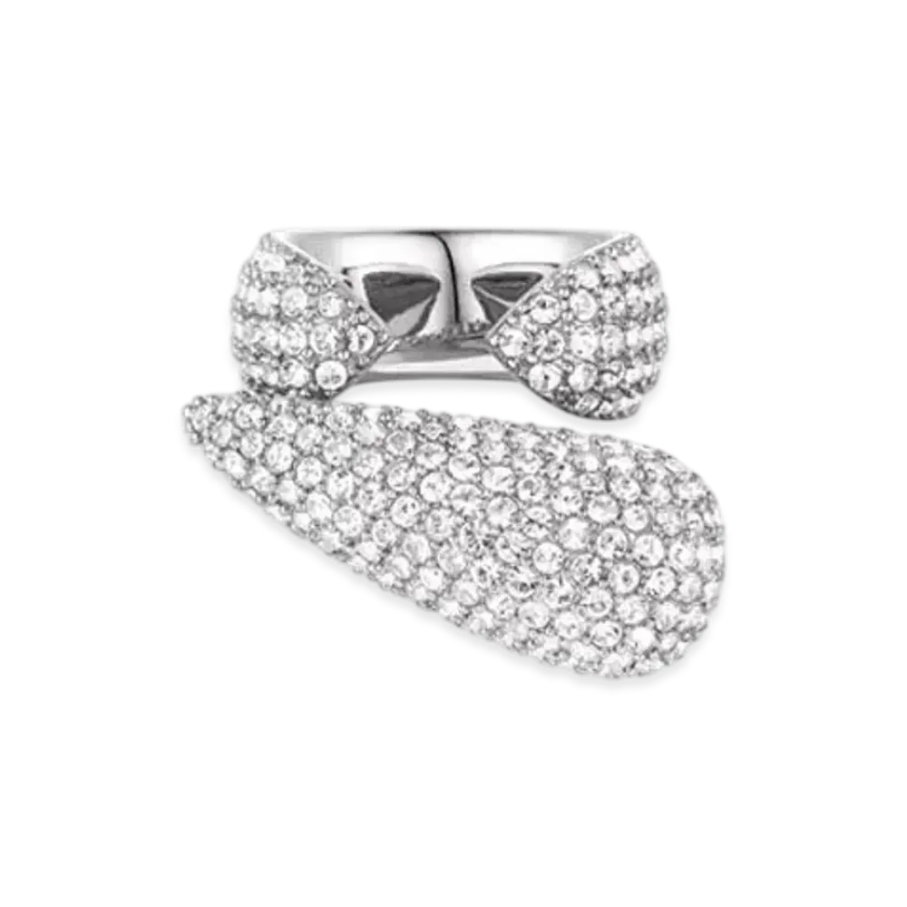 GIVENCHY Feline Ring In Metal With Crystals "Silver"