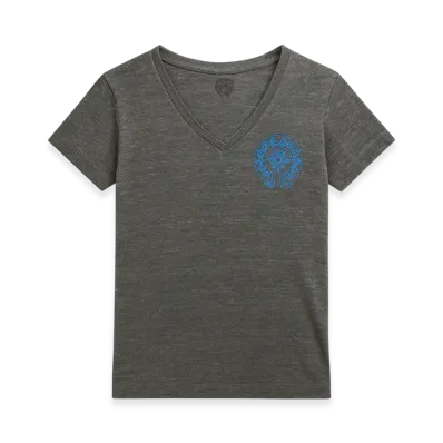 Chrome Hearts V-Neck Horseshoe T-Shirt "Charcoal Grey/Blue"
