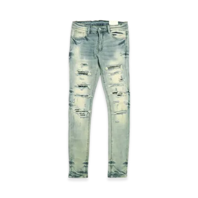 mnml X165 Paisley Stretch Denim "Blue"