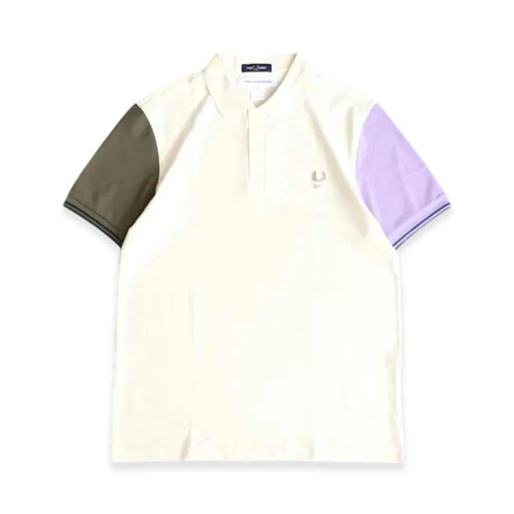 COMME des GARCONS SHIRT x FRED PERRY Polo shirt "Ecru/Gray Purple"