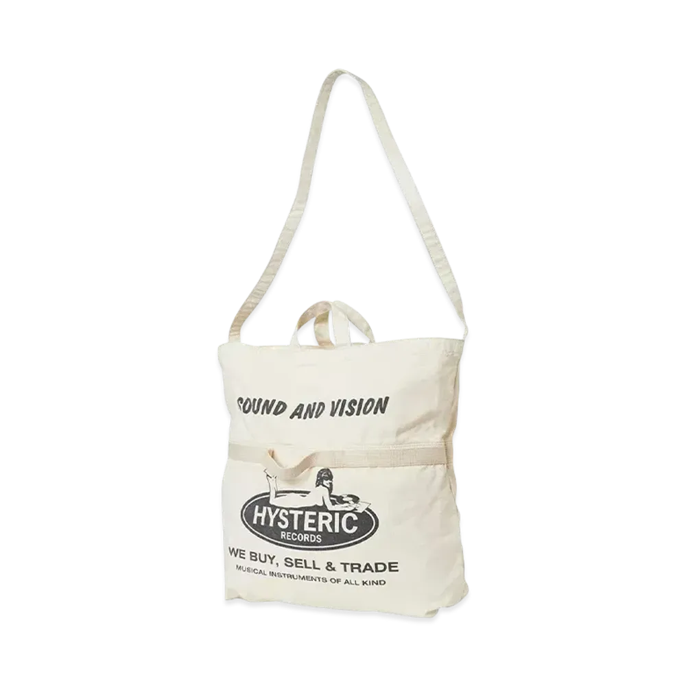 HYSTERIC GLAMOUR Hysteric Records 2Way Tote Bag "White"