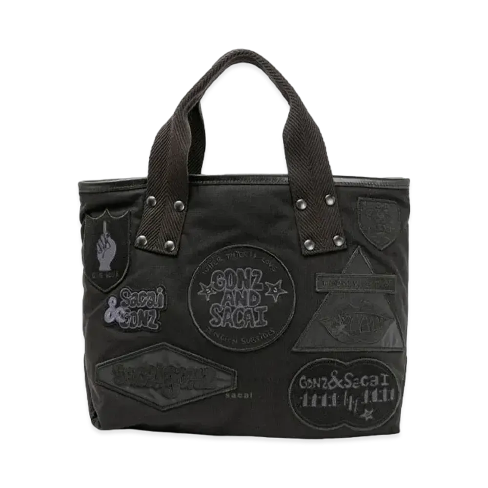 sacai x Gonz Multi Patch Tote Medium "Black"