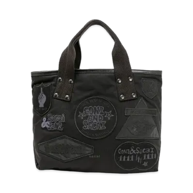 sacai x Gonz Multi Patch Tote Medium "Black"