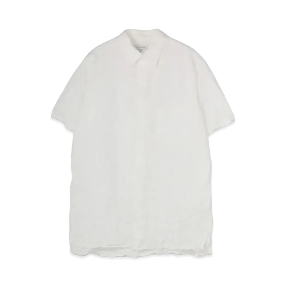 Yohji Yamamoto Pour Homme WRINKLE PROCESSING BROAD BIG BASIC HALF SLEEVES BLOUSE "White"