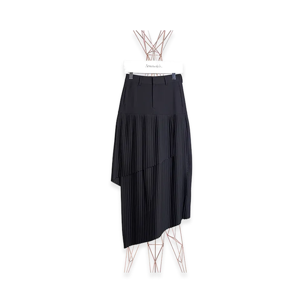 MM6 Maison Margiela Women's Layered Pleats Skirt "Black"
