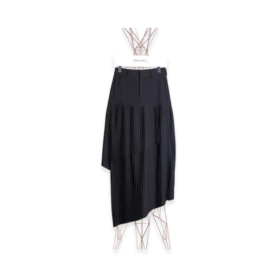MM6 Maison Margiela Women's Layered Pleats Skirt "Black"