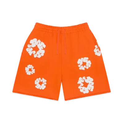 DENIM TEARS Cotton Wreath Sweatshorts "Orange"