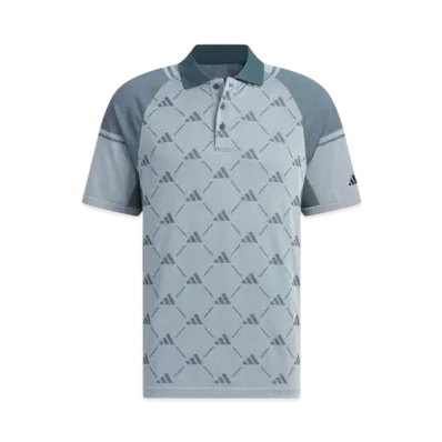 adidas Primeknit Side Seamless Monogram Short Sleeve Polo Shirt "Grey"