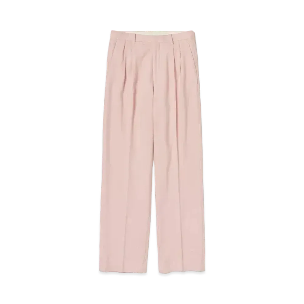 AURALEE Brushed Super Fine Wool Flannel Slacks "Light Pink"
