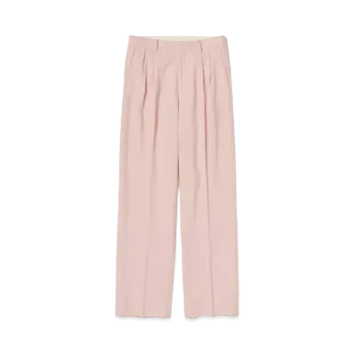 AURALEE Brushed Super Fine Wool Flannel Slacks "Light Pink"