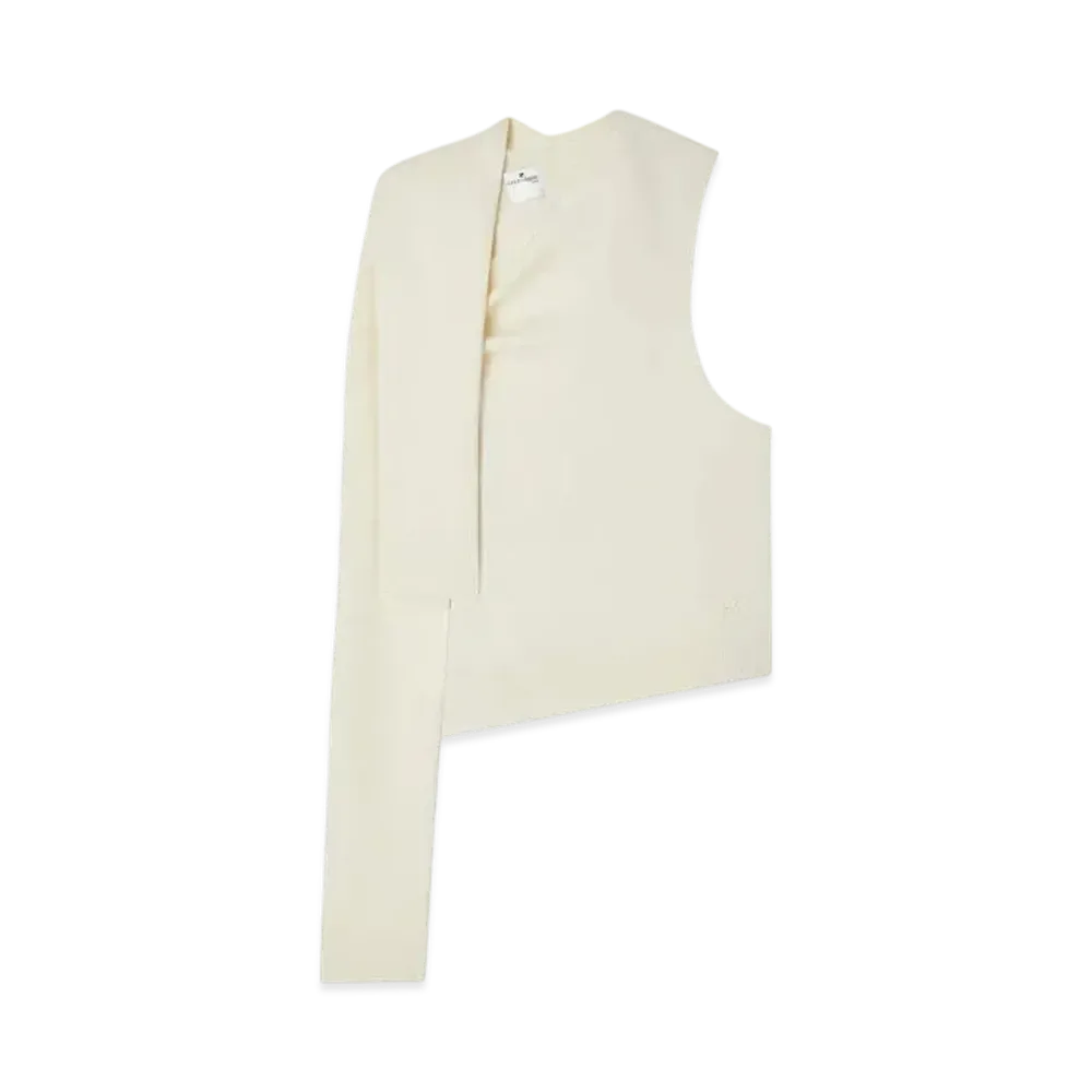 Courreges Off Shoulder Sweater Light Knit "Natural Beige"