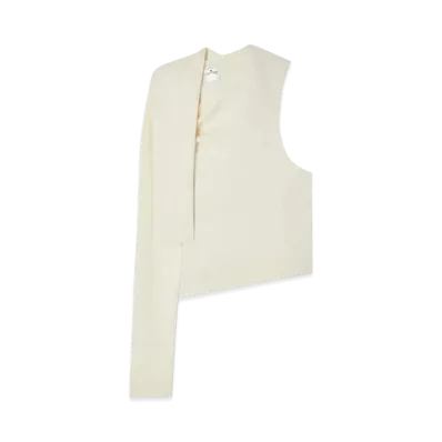 Courreges Off Shoulder Sweater Light Knit "Natural Beige"