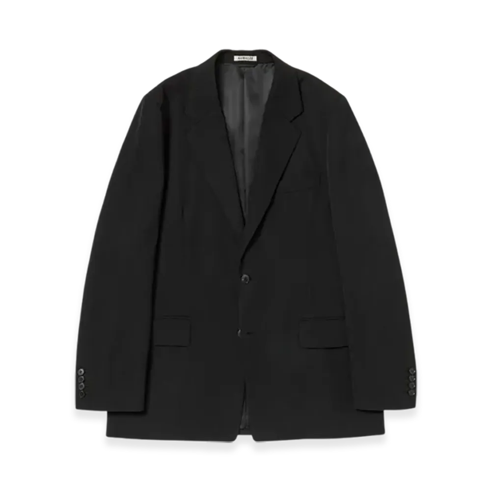 AURALEE Light Wool Max Gabardine Jacket Top "Black"