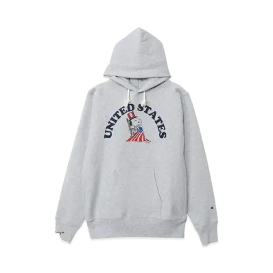 Champion x PEANUTS Reverse Weave Hooded Sweatshirt Made In USA "Oxford Grey"