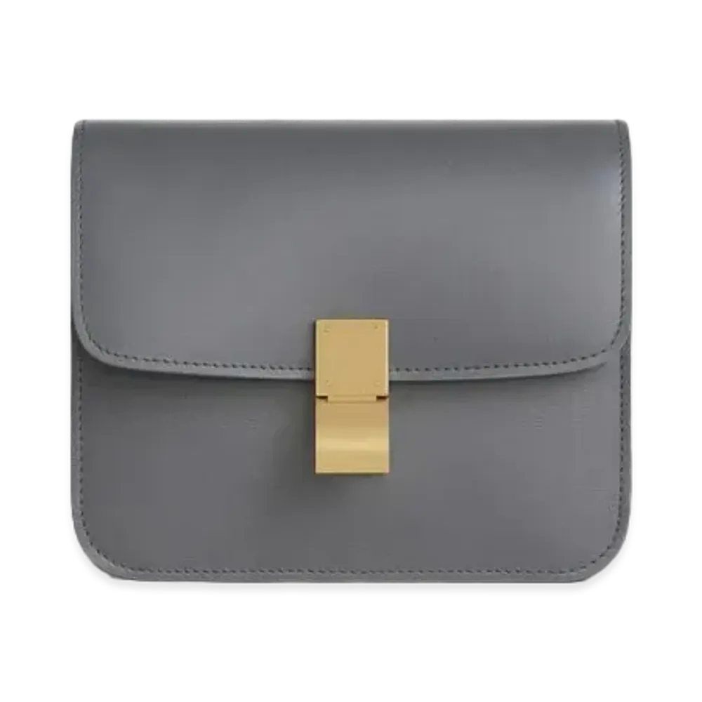 CELINE Teen Classic Bag in Box Calfskin "Light Charcoal"