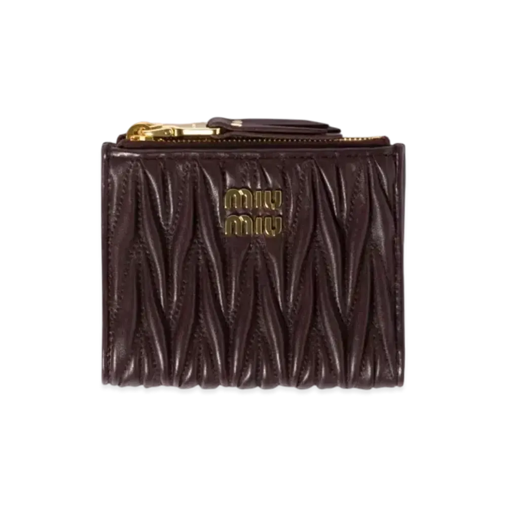 MIUMIU Small Wallet In Matelasse Nappa Leather "Brown"