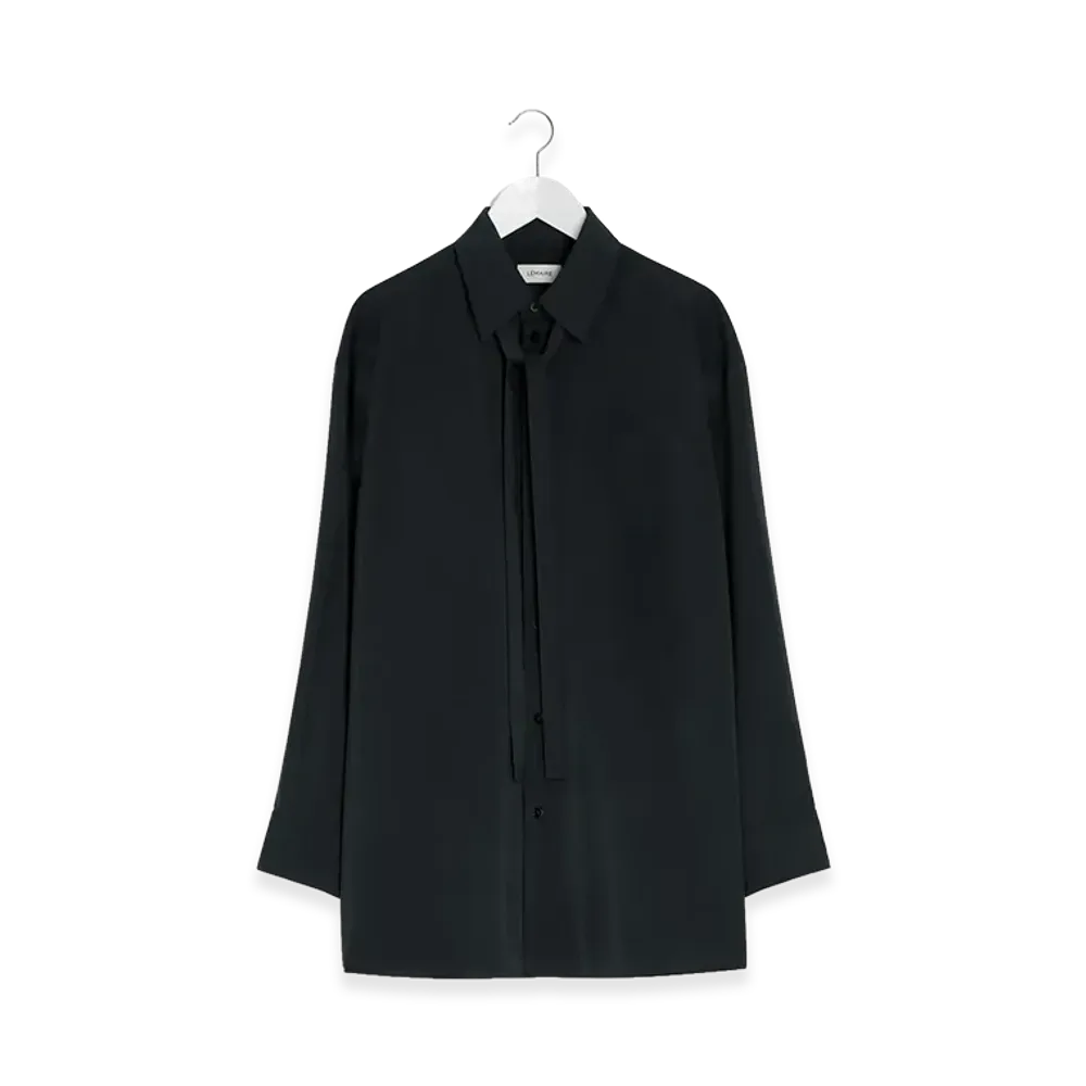 LEMAIRE Women's Long Tie Shirt "Black"