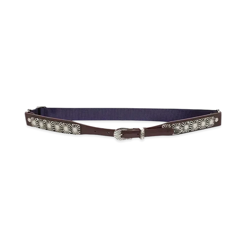 TOGA VIRILIS Concho leather belt "DARK RED"
