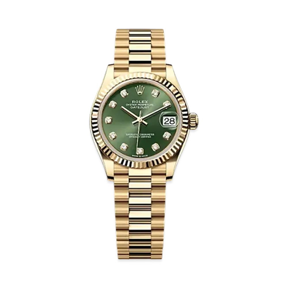 ROLEX Datejust 31mm Yellow Gold 278278 "Olive Green"