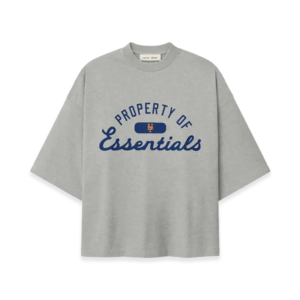 FEAR OF GOD x MLB Mets Merch Tee "Concrete Heather"