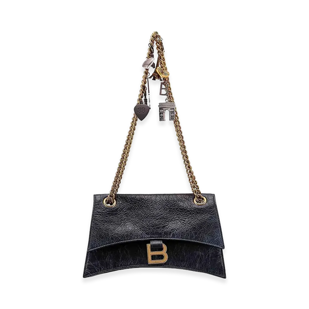 BALENCIAGA Women's Crush Chain Small Shoulder Bag "Black"