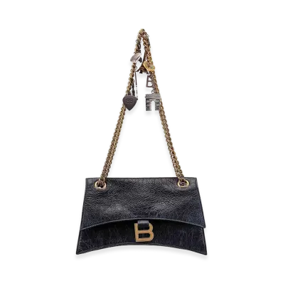 BALENCIAGA Women's Crush Chain Small Shoulder Bag "Black"