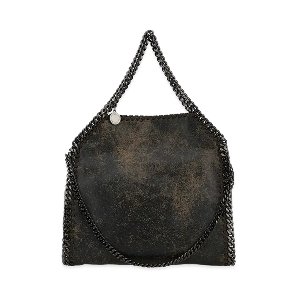 STELLA McCARTNEY Women's Alter Suede Mini Falabella Handbag "Green/Dark Brown"