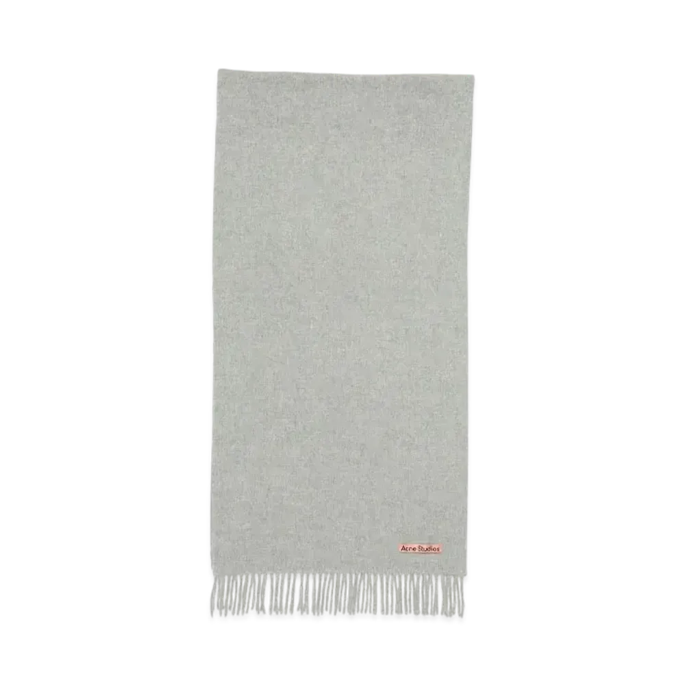 Acne Studios Fringed Wool Scarf - Narrow "Light Grey Melange"