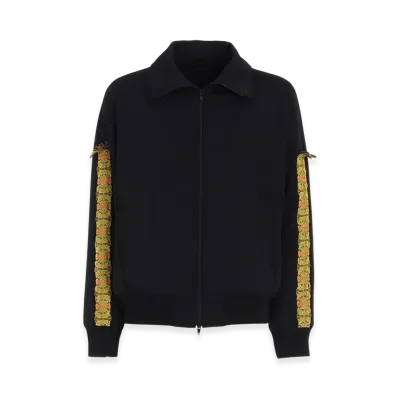 S'YTE Pe/Smooth Jersey Track Jacket With Tyrolean Tapes "Black"