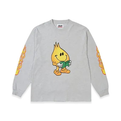 PALACE x WORLD INDUSTRIES Longsleeve "Grey Marl"
