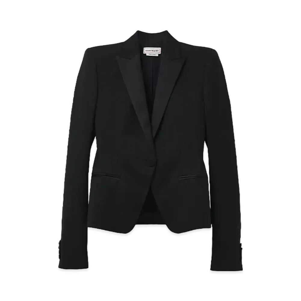 Alexander McQUEEN Single-Breasted Tuxedo Jacket "Black"