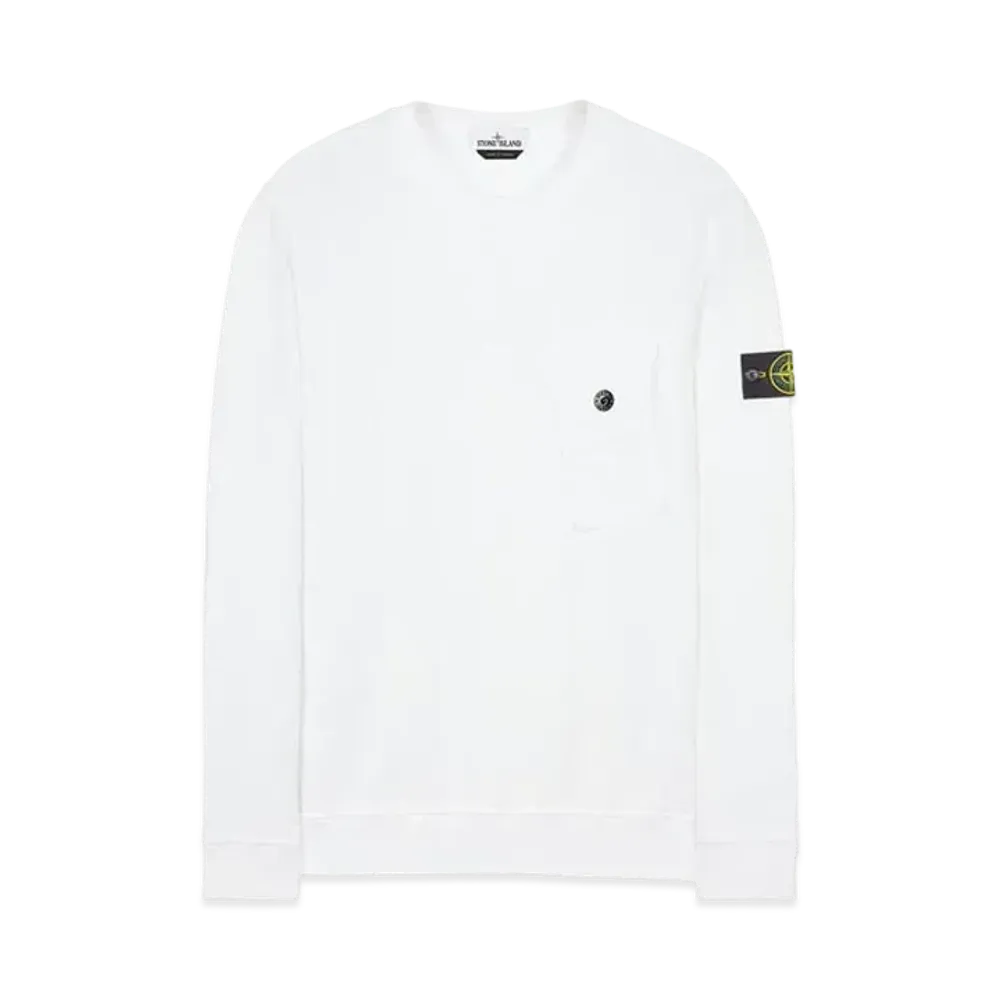 Stone Island 60419 BRUSHED COTTON FLEECE "White"