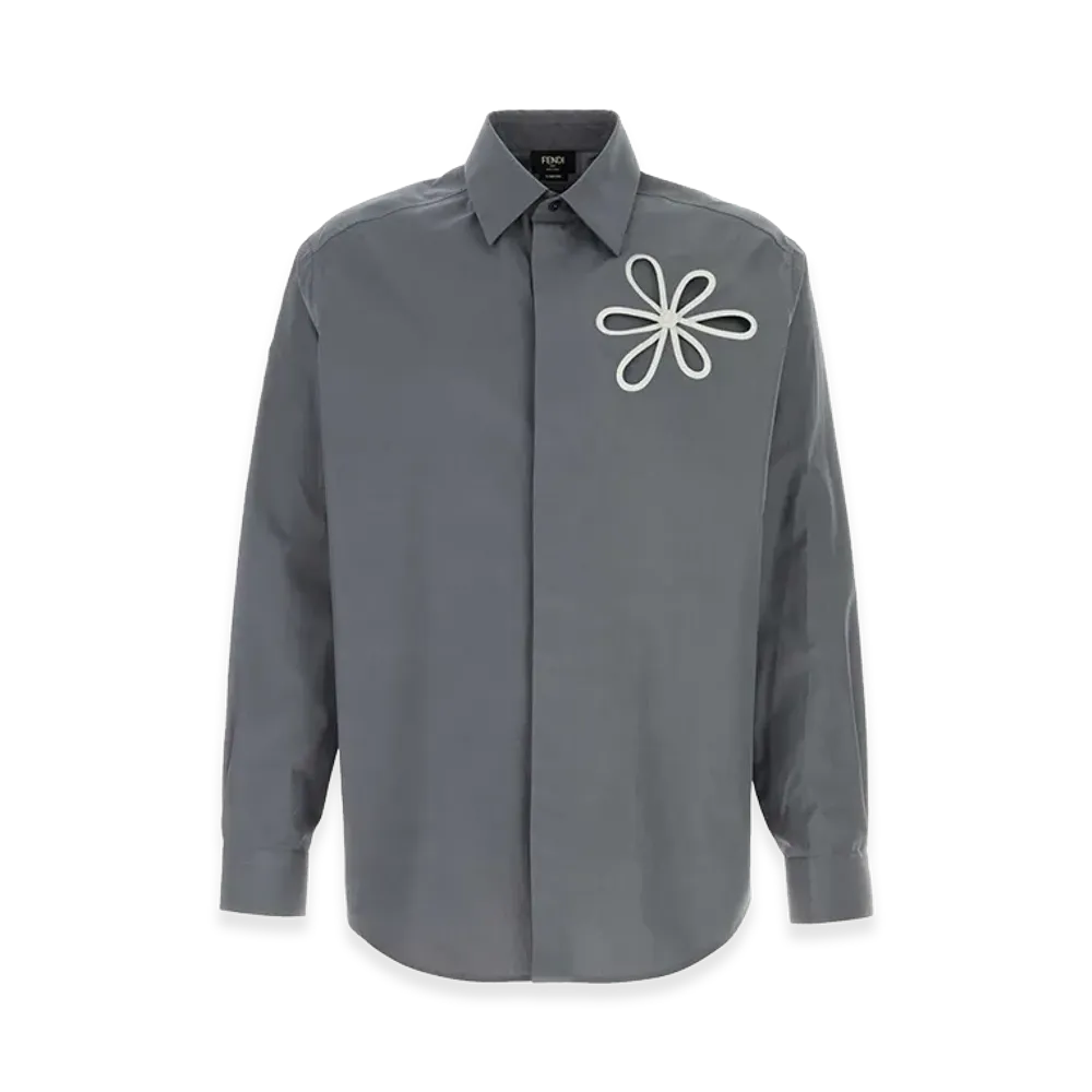 FENDI Poplin Shirt "Dark Gray"