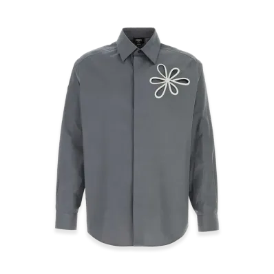 FENDI Poplin Shirt "Dark Gray"
