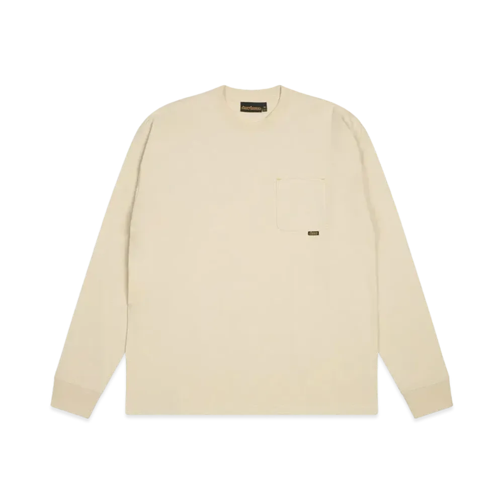drew house basic ls pocket tee "Biscotti"