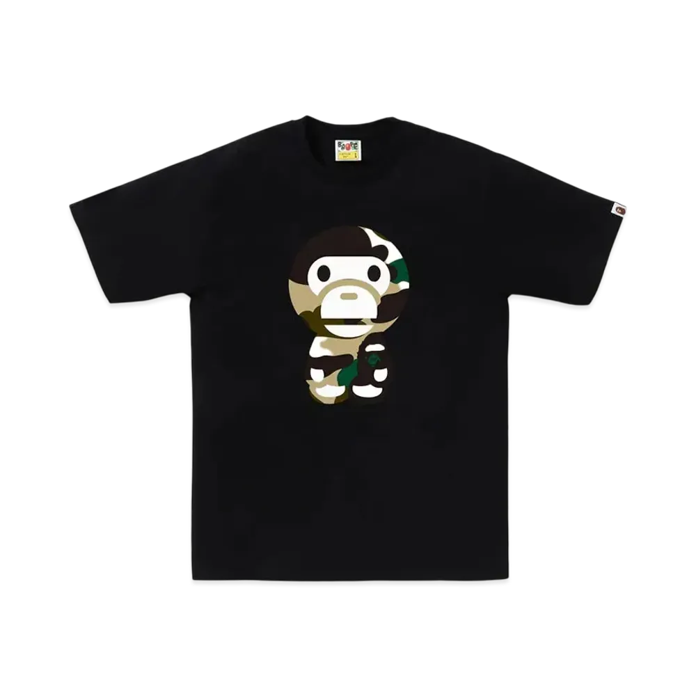 A BATHING APE Giant 1St Camo Big Baby Milo Tee "Black/Yellow"