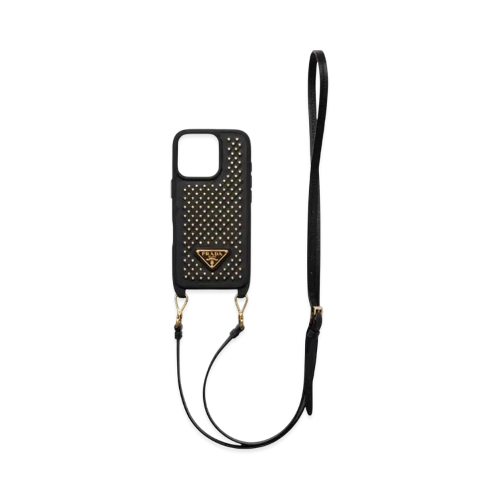 PRADA Leather Case For Iphone 16 Pro "Black"