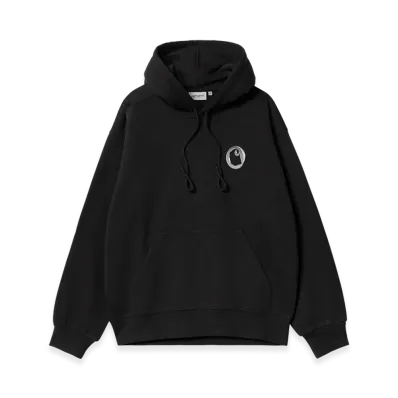 Carhartt WIP Hooded Charm Link Sweat "Black Silver(Stone Washed)"
