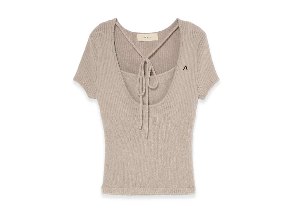 ANDMARY Women's Thalia Ribbon Knit Tops "Beige"