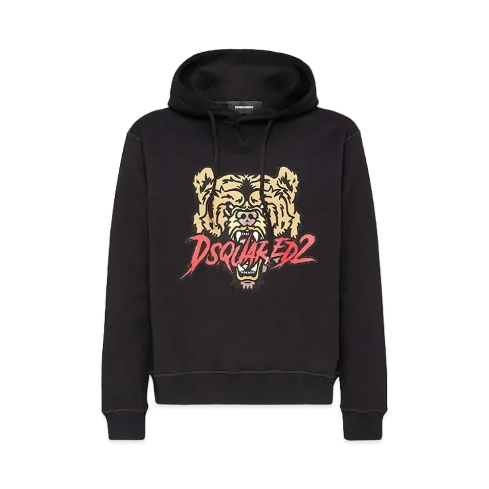 Dsquared2 Bear Logo Cool Fit Hoodie Sweatshirt "Black"