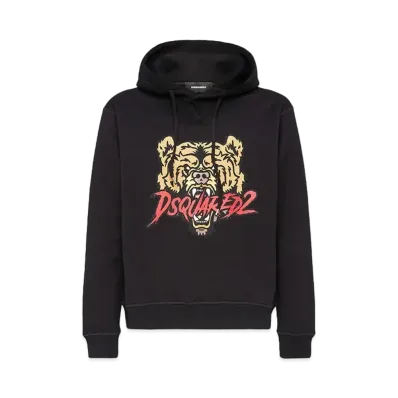 Dsquared2 Bear Logo Cool Fit Hoodie Sweatshirt "Black"