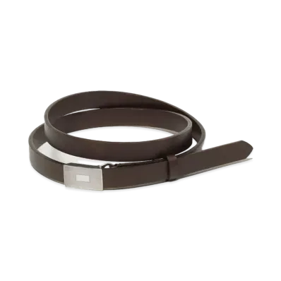 AURALEE Leather Slide Belt "Dark Brown"
