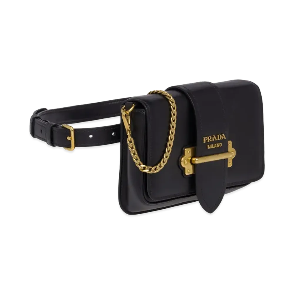 PRADA Cahier Leather Belt Bag