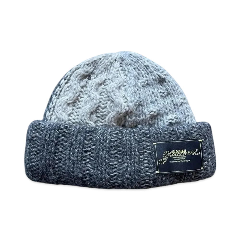 GANNI Wool Cotton Mix Knit Beanie "Multi Colour"