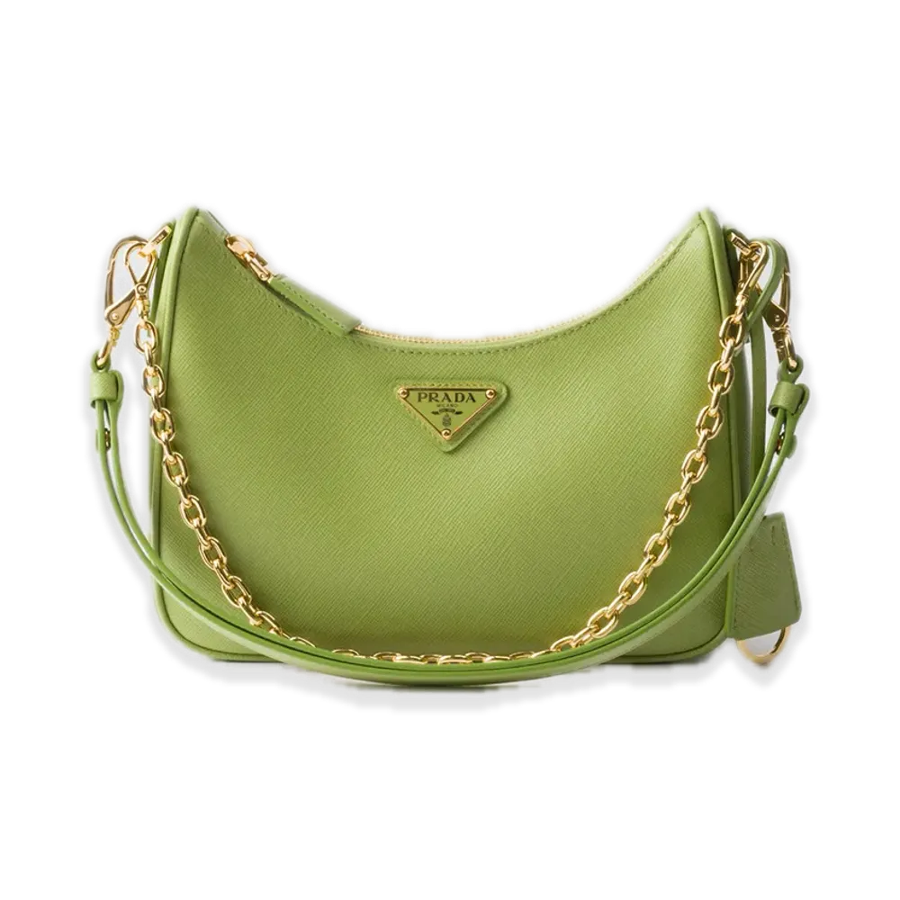 PRADA Re-Edition Saffiano Leather Mini Bag "Light Green"