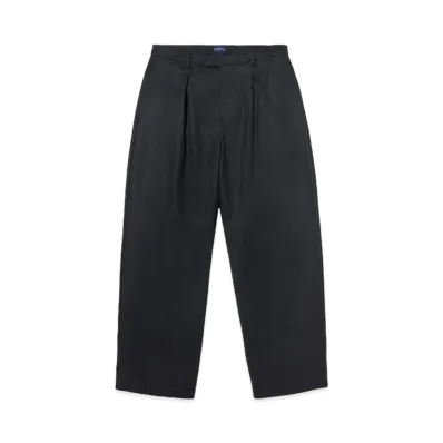 Noah Inverted Pleat Wool Trousers "Black"