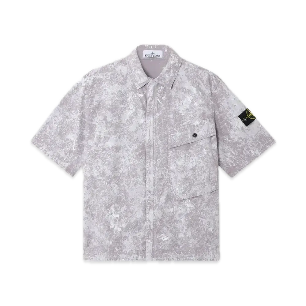 Stone Island 1100013 White Pigment On Tela Paracadute Stretch-TC "Pearl Grey"