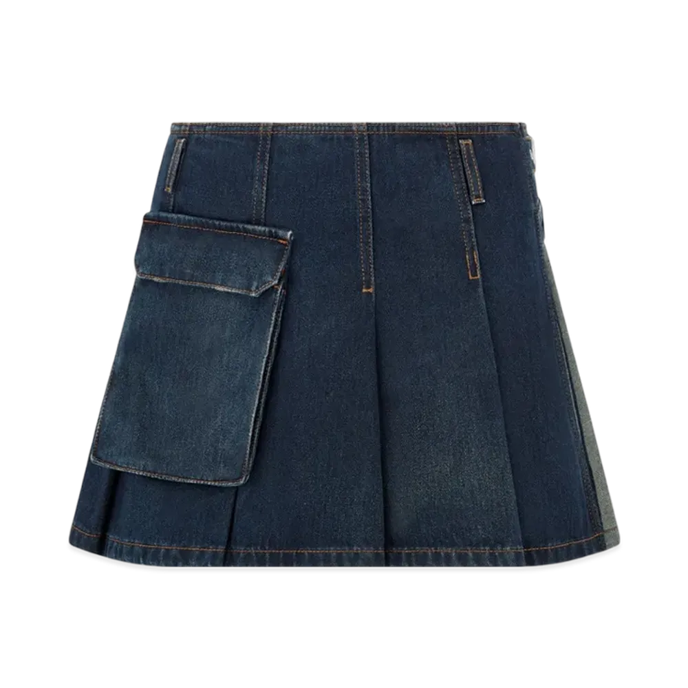 Dior Women's Cotton Denim Couture Wrap Mini Skirt "Deep Blue"